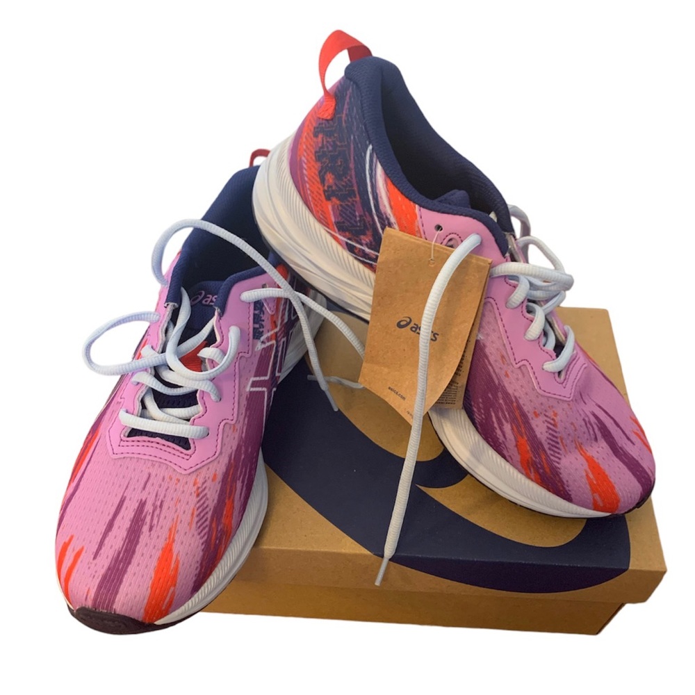 Asics Big Girl's Size 7 Gel-Noosa Purple Multicolor Mesh Athletic Shoes